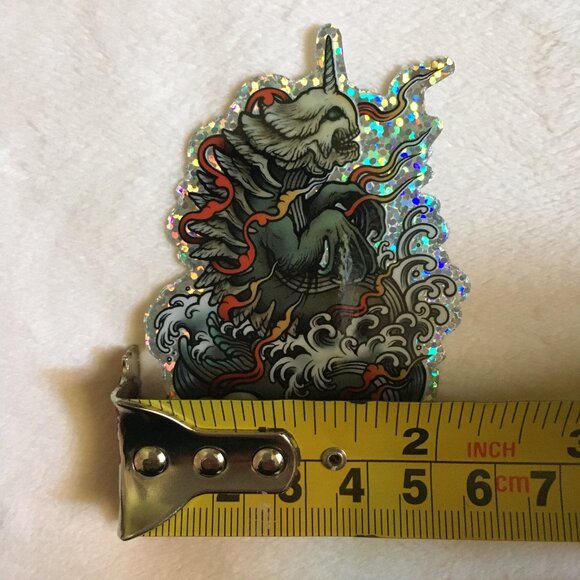 5/$25 Retro Tattoo-Style Bake-Kujira Holo Sticker - Picture 5 of 5